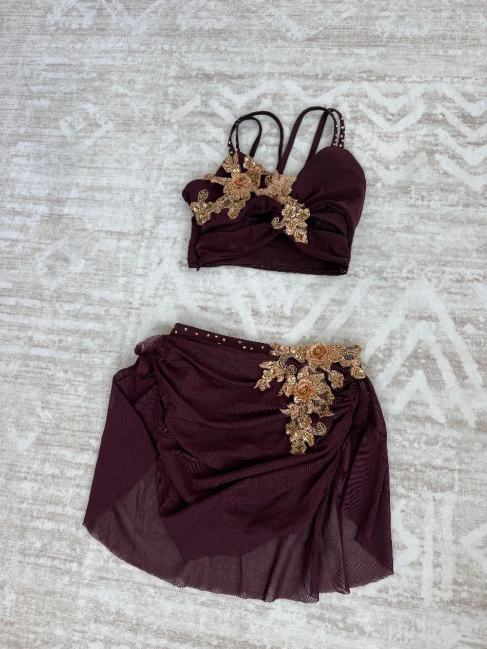 Beautiful maroon lyrical or contemporary costume (ONE AVAIL)